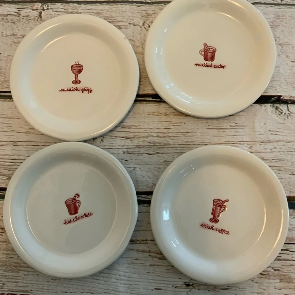 Williams Sonoma Appetizer Dessert Plates Coffee Set of‎ 4