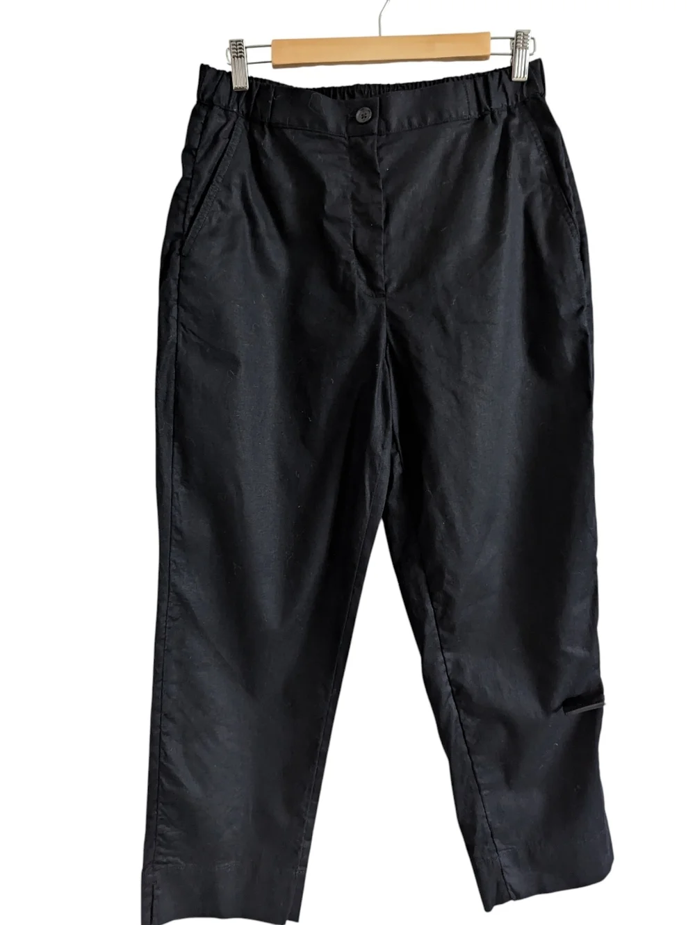 BANANA REPUBLIC Women's Black Linen Blend Tapered High Waist Pants Medium