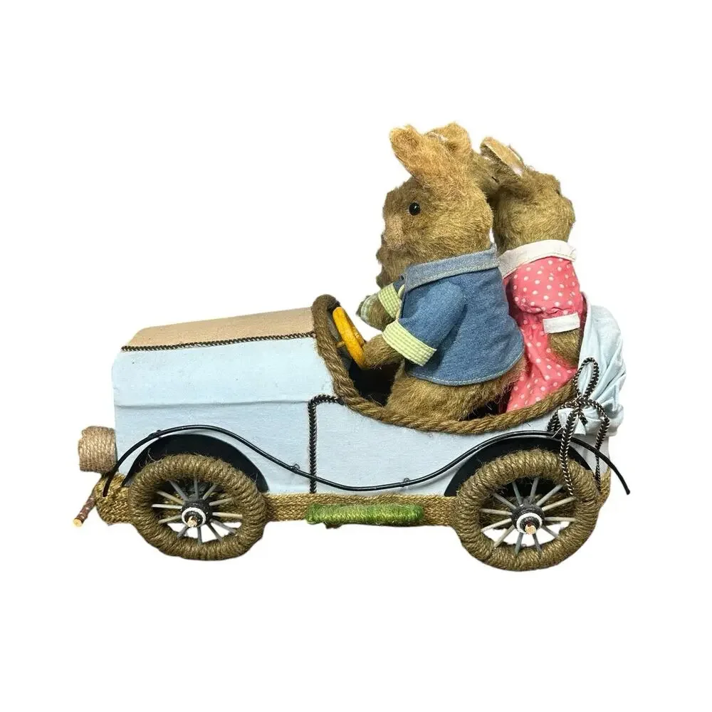 Pier 1 One HOP TOWN BUNNIES ROAD TRIP HARES RABBIT EASTER SISAL Jute 15