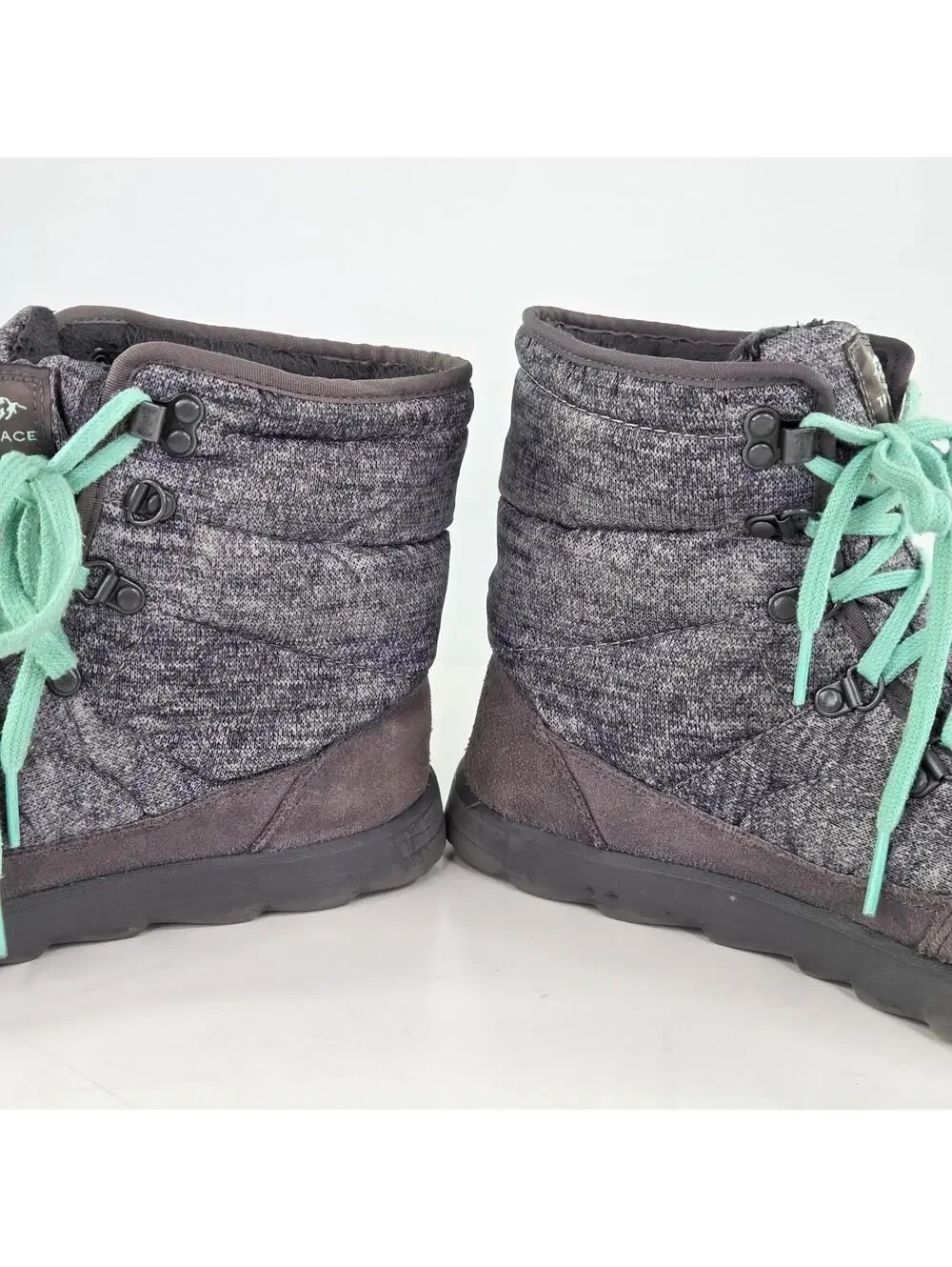 The North Face ThermoBall Lace Up Winter Boots US 10 Gray Green Primaloft