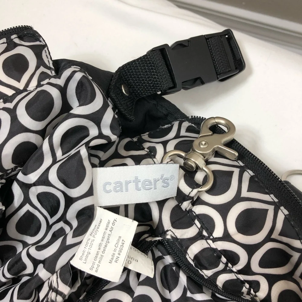 Carter's Nylon Black Multi Pocket Large Size Shoulder Diaper Bag & Changing Pad