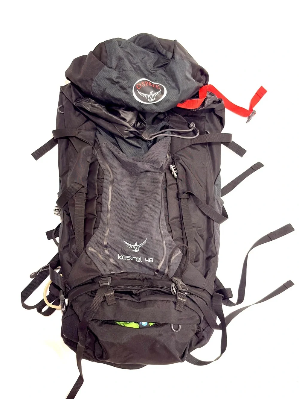 Osprey Kestrel 48 Black Men's Hiking Backpack M/L like new