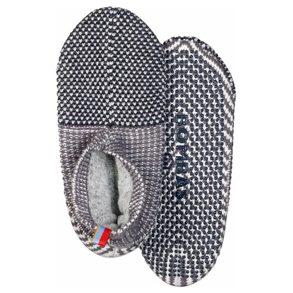 BOMBAS‎ Gripper Slippers Kids Kids Slipper Socks Gray House Shoe Youth Size 1-5