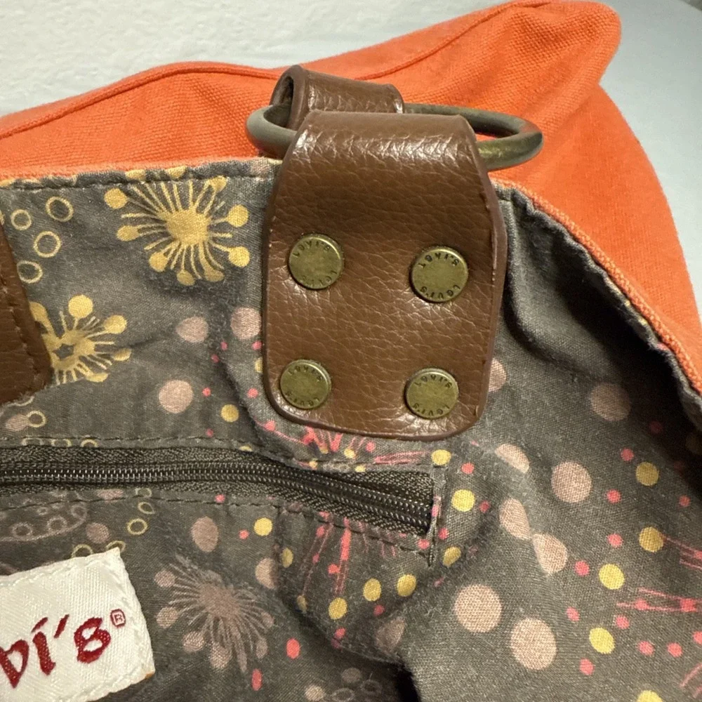 Vintage Levis Hobo Shoulder Bag Canvas Purse Tote Leather‎ Braided Straps