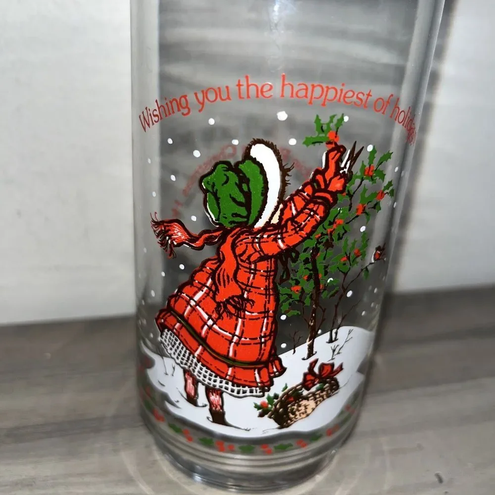 HOLLY HOBBIE 1 Glass Cup CHRISTMAS COCA COLA/American Greetings Vintage