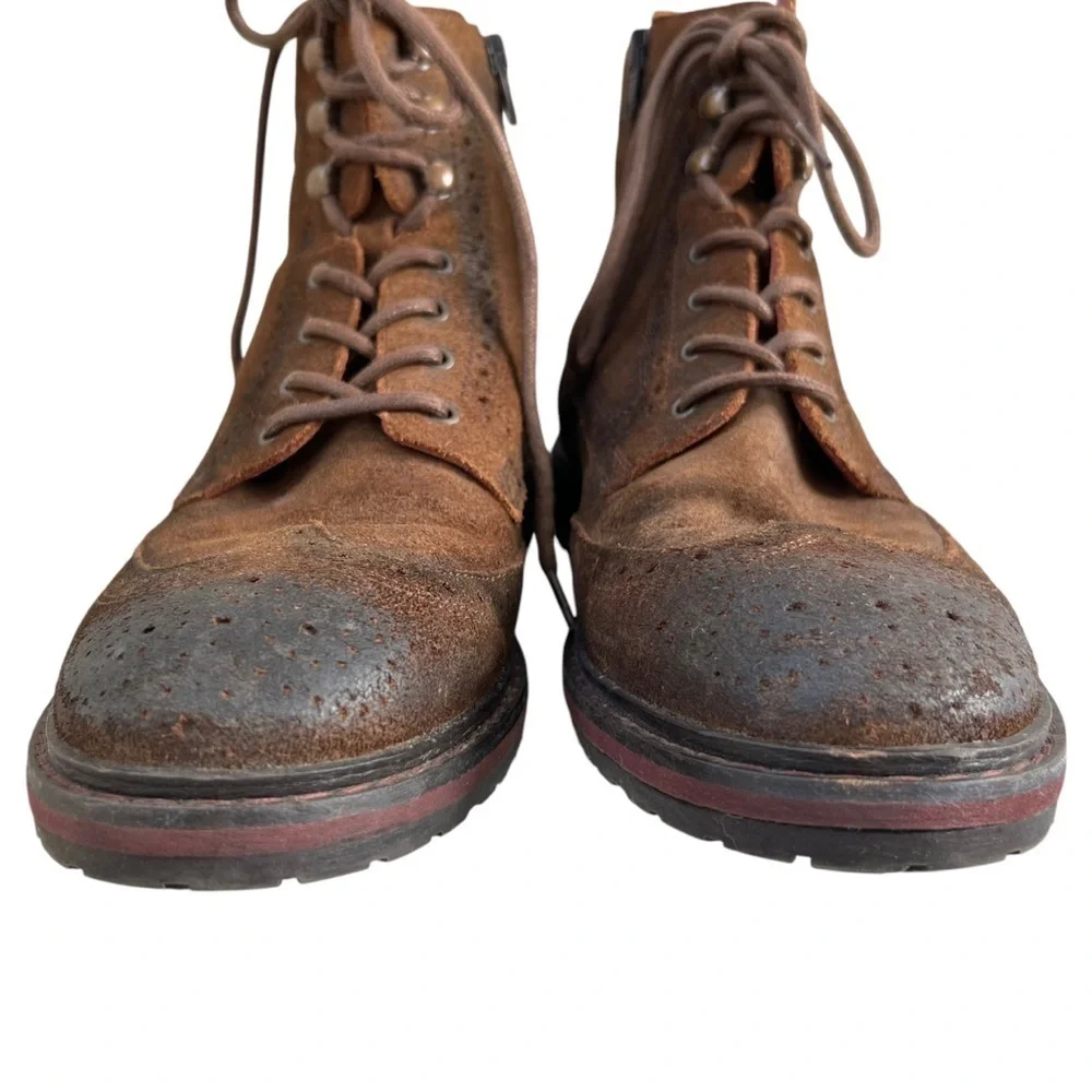 Fluchos Boots Men Sz 8 EU 41 Brown Distressed Leather Hipster Spain