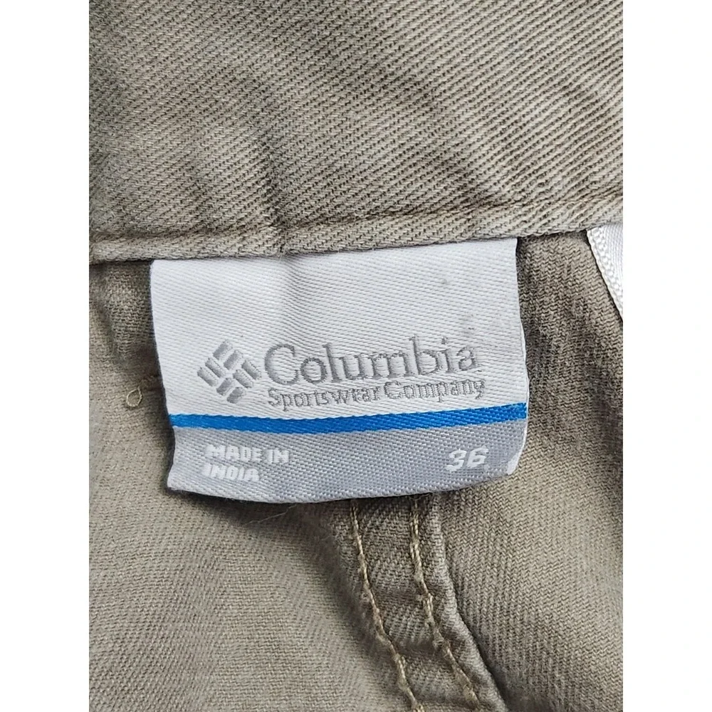 Columbia Sportswear Men's Size 36 Beige Cotton Cargo Shorts Outdoor Hiking