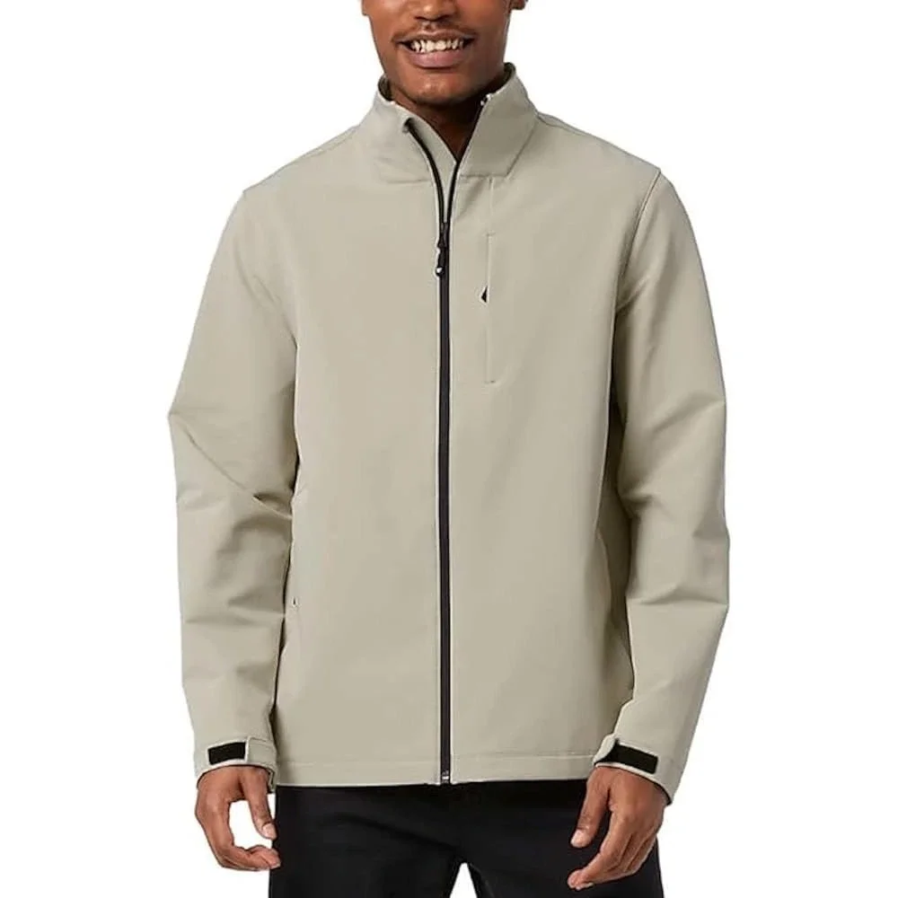 32 Degrees Heat Mens Softshell Jacket Tan Beige Full Zip Mock Neck Size Medium