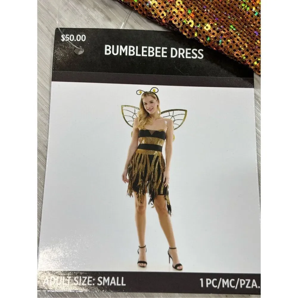 Sequence Queen Bee Dress Costume Dance Theater Cosplay Halloween Adult Size