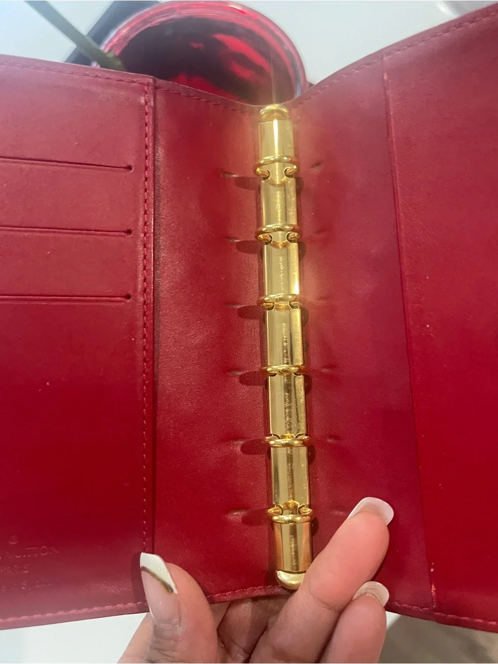 LOUIS VUITTON Agenda PM in Red Monogram Vernis