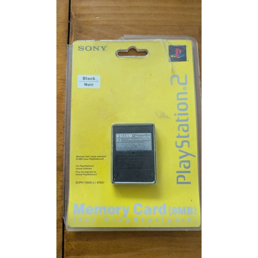 Sony PlayStation 2 8MB Memory Card Black‎ SCPH-10020 U 97027 PS2