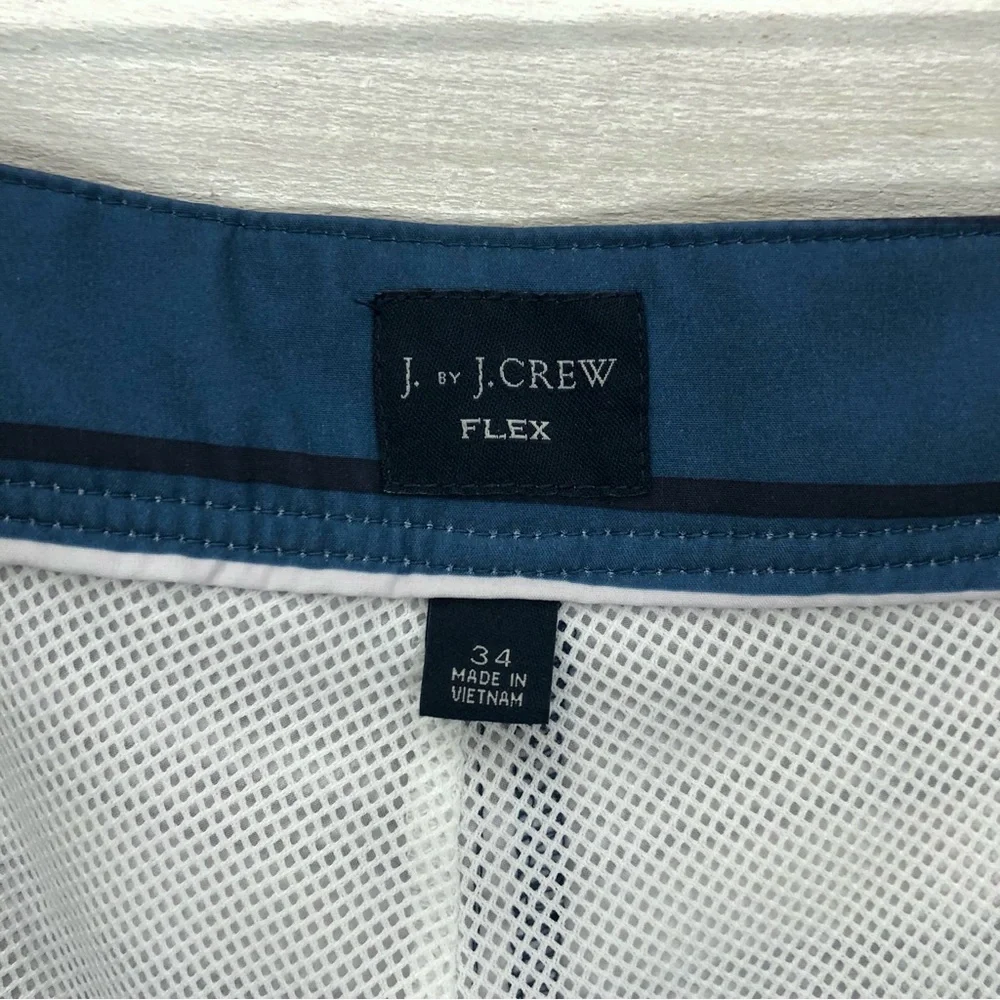 J. Crew Striped Swim Trunks Shorts • Sz 34 • Blue • EUC