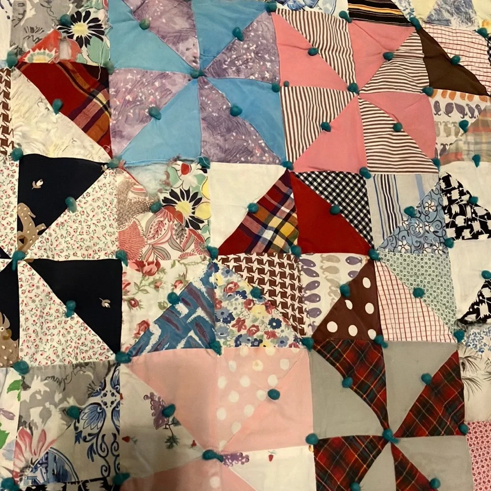 Vintage‎ Handcrafted Windmill Patchwork Quilt