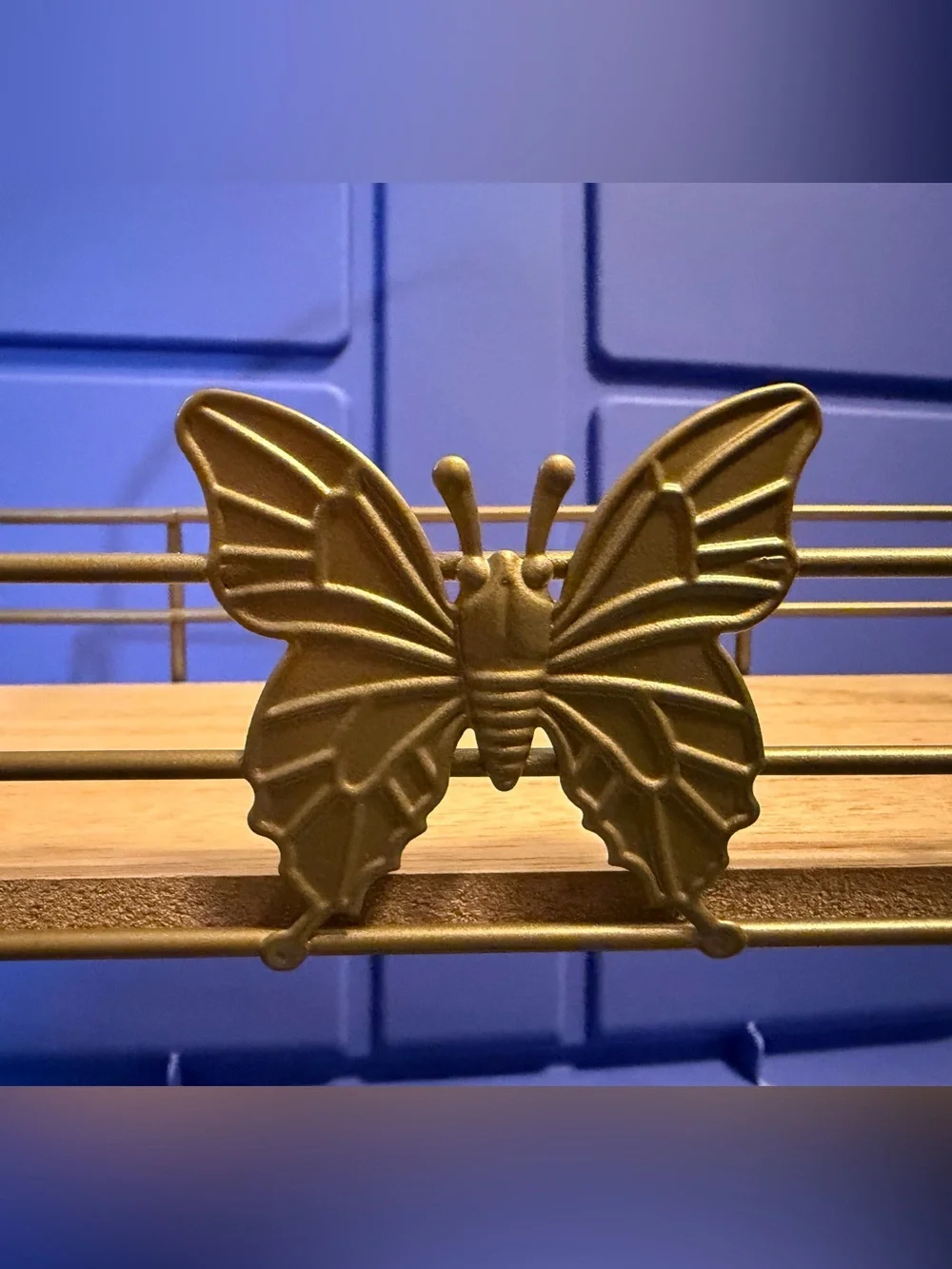 Dolly Parton Two-Tier Gold Butterfly Display Shelf w/ Four Jars