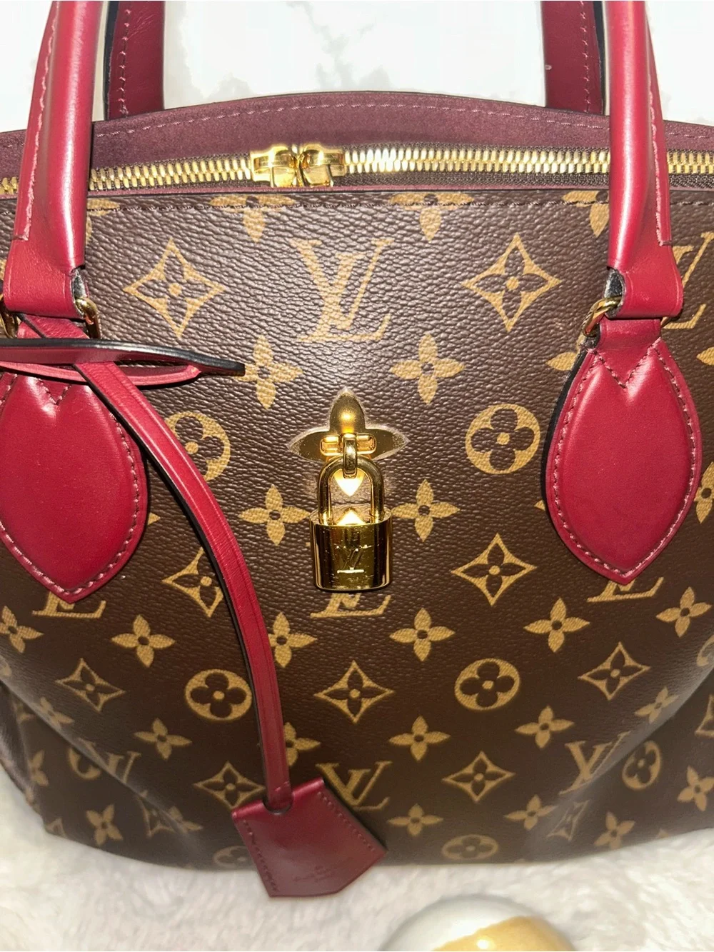 Louis Vuitton Monogram Canvas Flower Tote MM Bordeaux