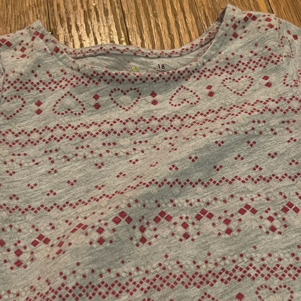 Jumping Beans Baby Girls Print Long Sleeve Top Size 18 Months Gray Red
