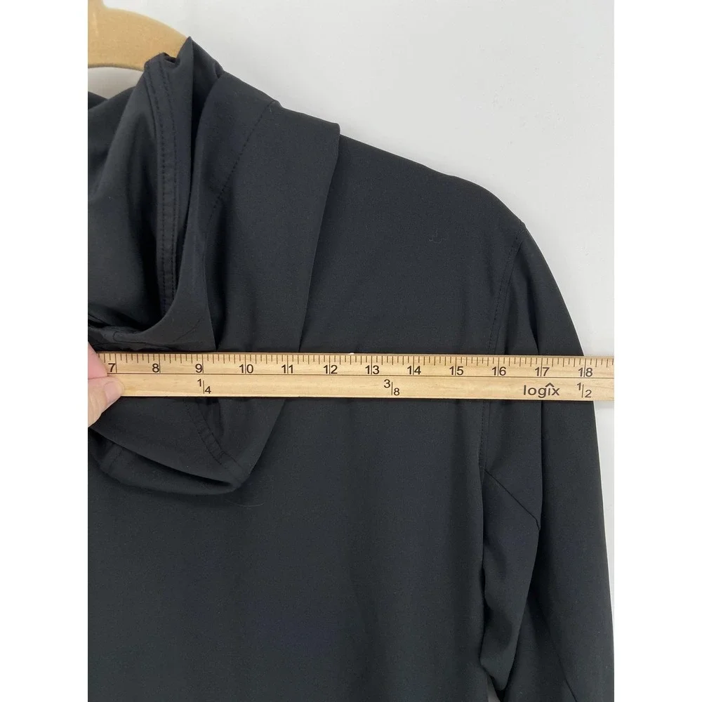 Travis Mathew Jacket Mens Small Black Hooded 1/4 Zip Softshell Golf Windbreaker