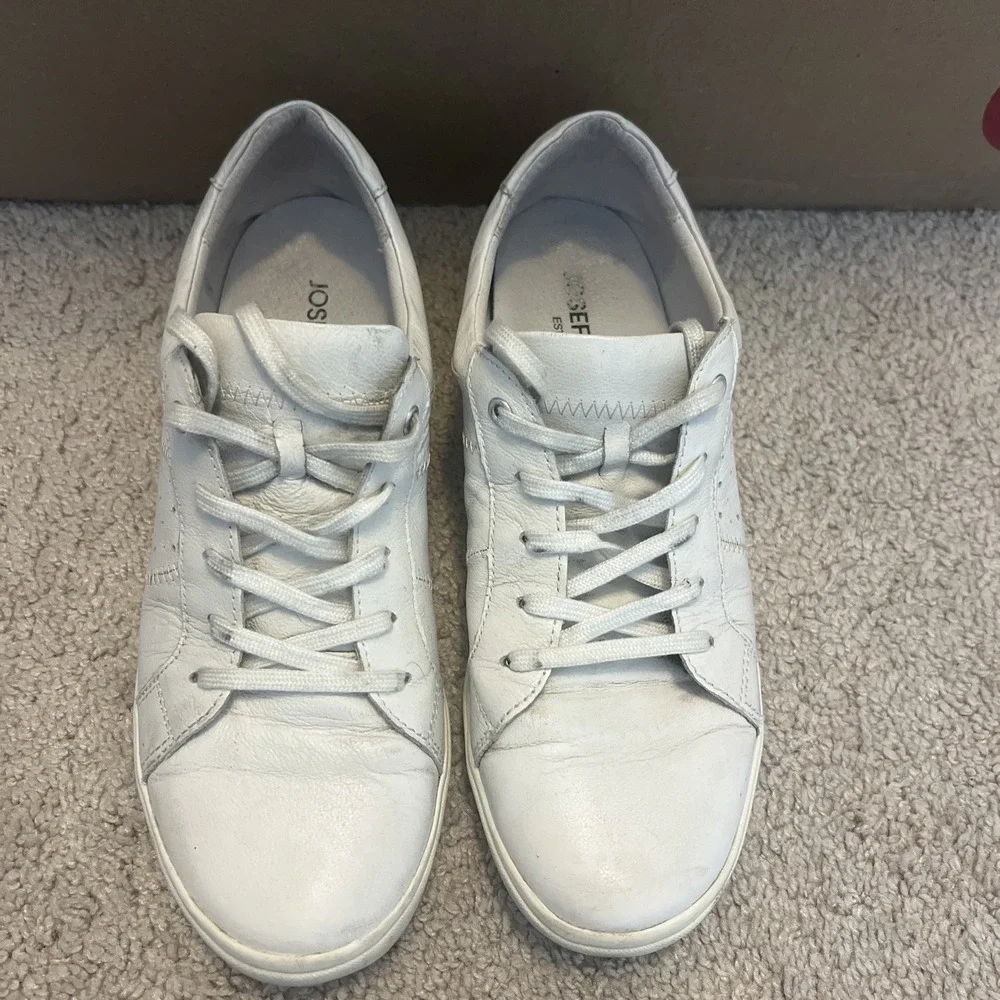 josef seibel Caren 01 Size 9-9.5 US/ EU 40 White Leather Sneaker‎ Tennis Shoes