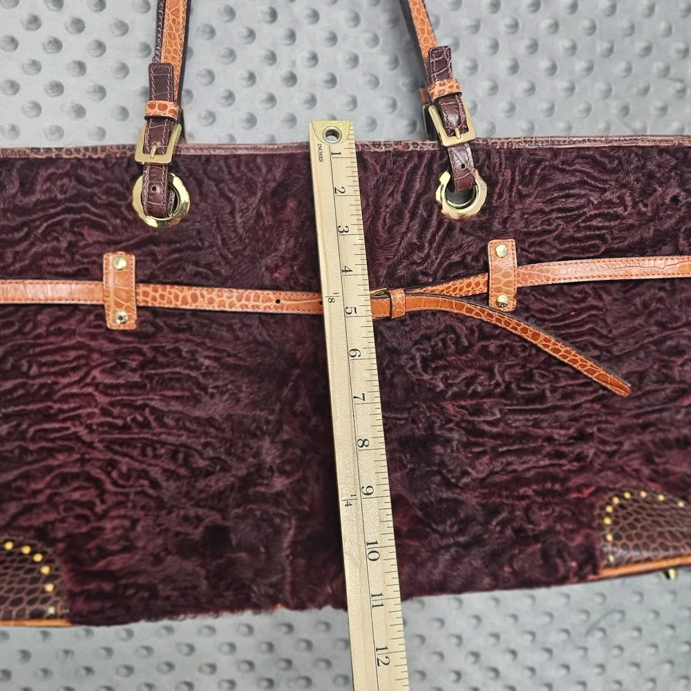 ETRO Velvet Embossed Leather Tote Bag‎ Purse