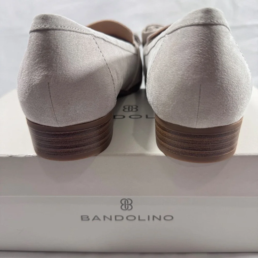 New Bandolino Lindio Bow‎ Loafers Light Natural 8.5 M Comfortable Slip On Shoes