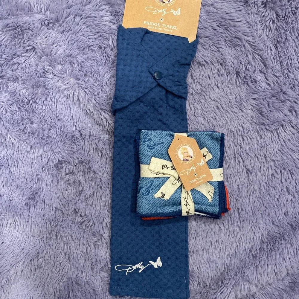 Dolly Parton Fridge Towel & Dishcloths‎ Set Summer Collection Limited Edition