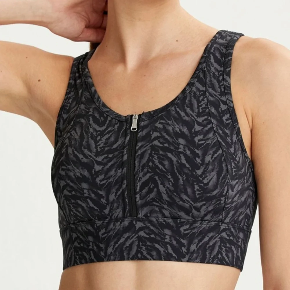 Varley Fay Bra in Dark Mono Zebra
