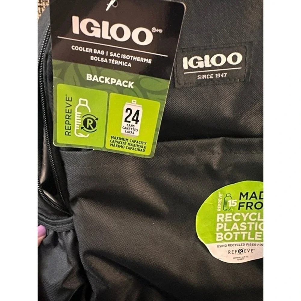Igloo Repreve 24-Can Cooler Backpack Black‎ Recycled Polyester 4902105