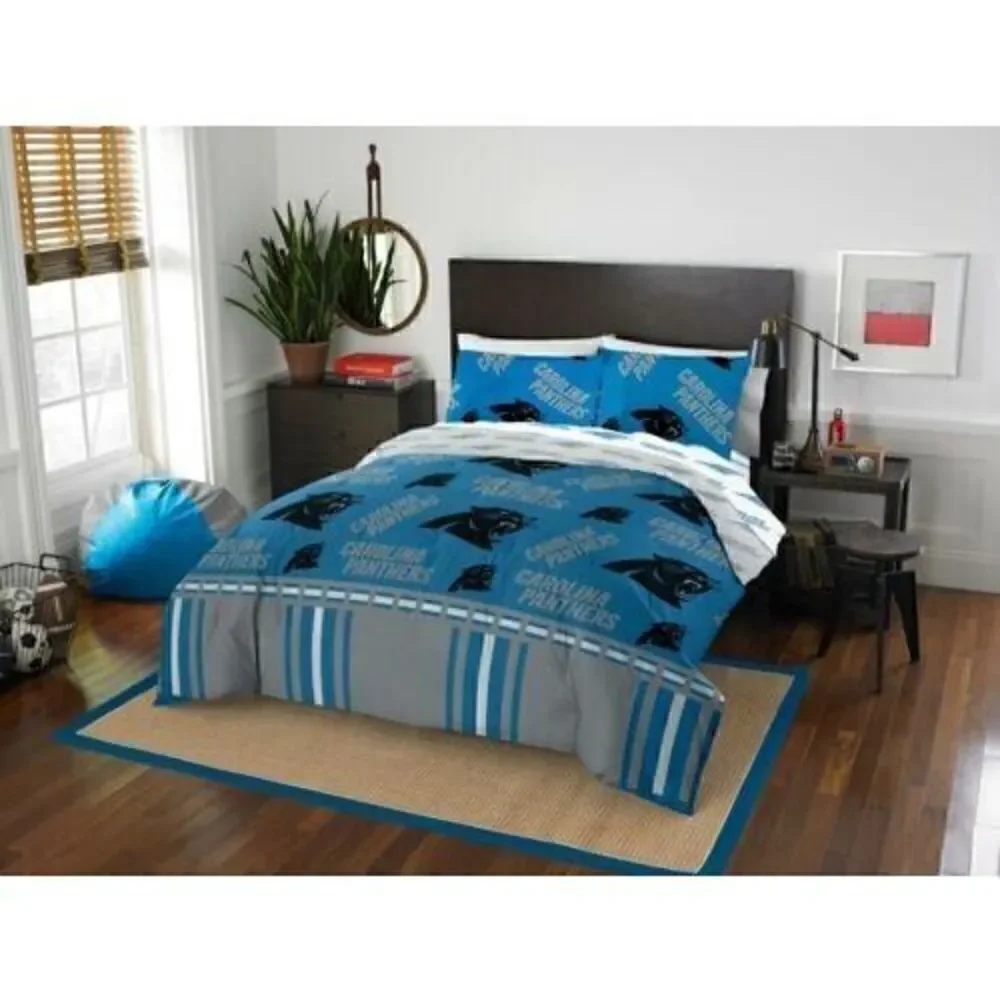 Carolina Panthers NFL Full 5 Piece Comforter Bedding Team Logo Bed in Bag Set