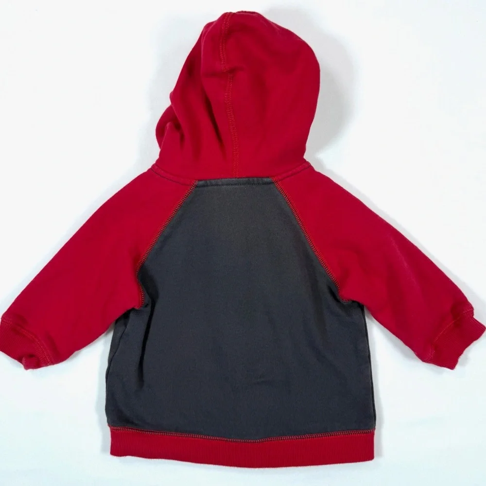 GYMBOREE Baby Boys’ Red Baseball Pocket Slugger Raglan‎ Full Zip Hoodie 6-12M