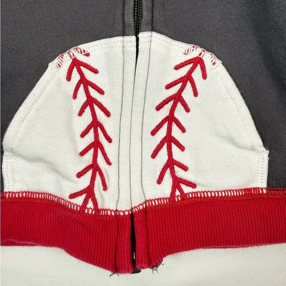 GYMBOREE Baby Boys’ Red Baseball Pocket Slugger Raglan‎ Full Zip Hoodie 6-12M