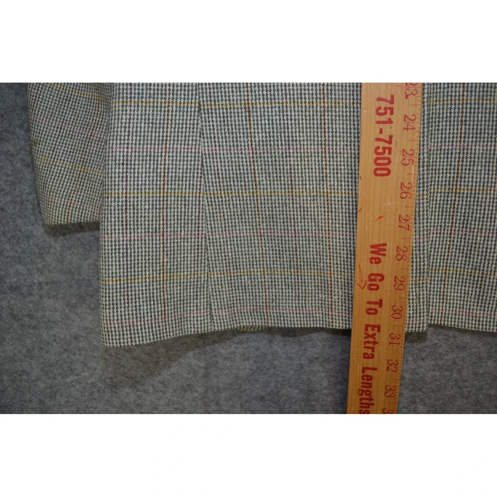 VTG Polo Ralph Lauren Blazer Mens 41L Gray Windowpane Check Made USA Sport‎ Coat