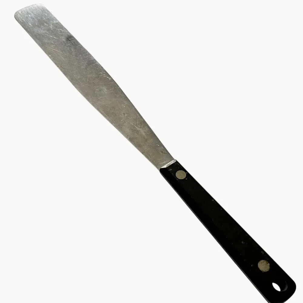 Flint Arrowhead Icing Spatula Vintage Stainless Steel Black Handle USA Cake Tool