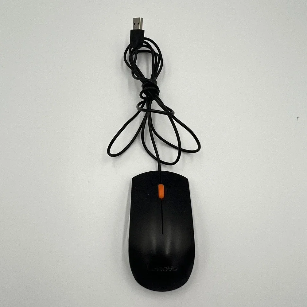 Lenovo EMS-537A Wired USB Optical Mouse Unisex OS Black Very Good Ergonomic