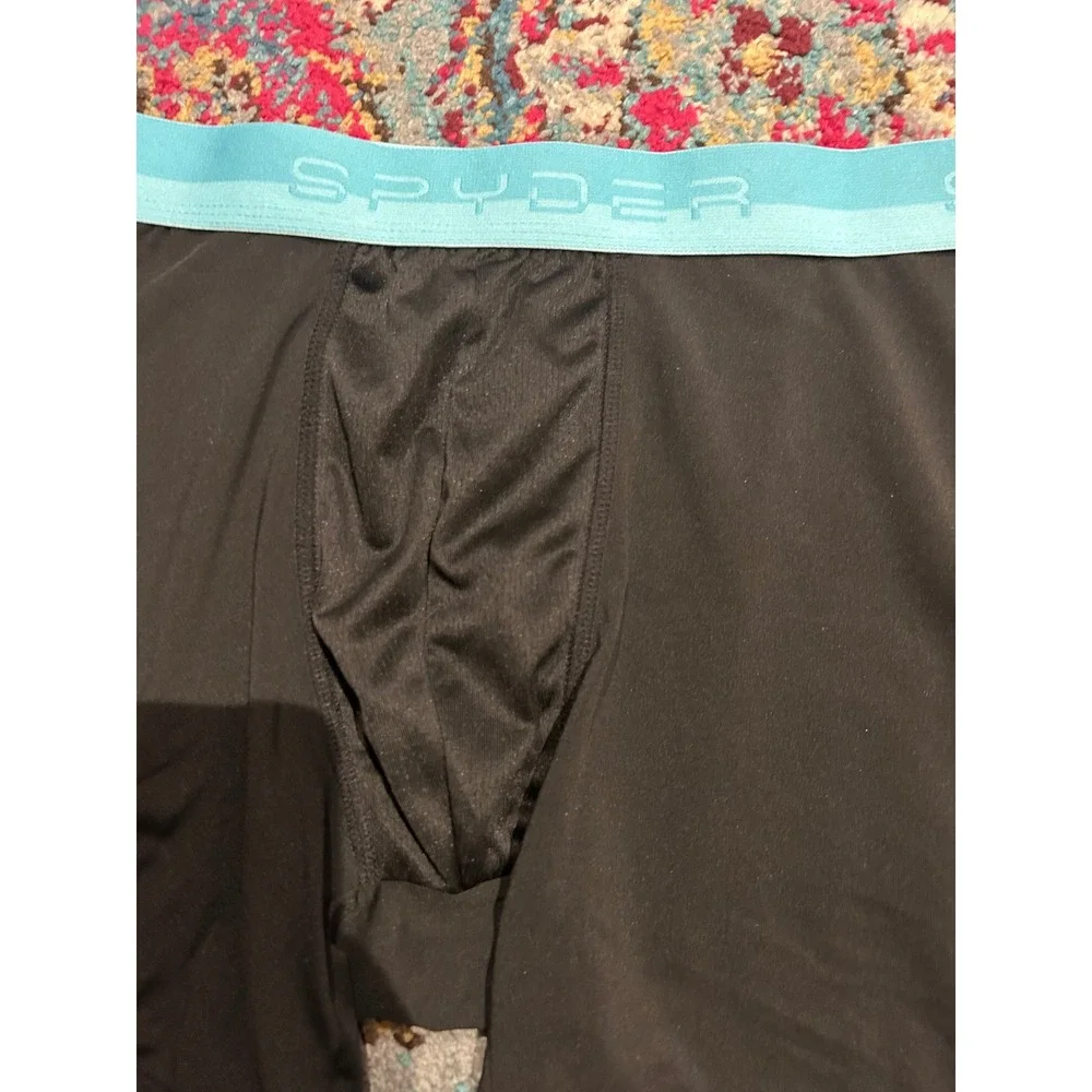 Spyder Mens Performance Boxer Briefs Black Teal Logo Waistband Medium‎ 1-Pack