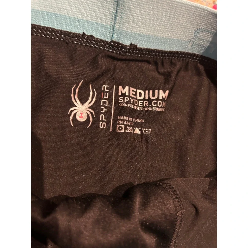Spyder Mens Performance Boxer Briefs Black Teal Logo Waistband Medium‎ 1-Pack