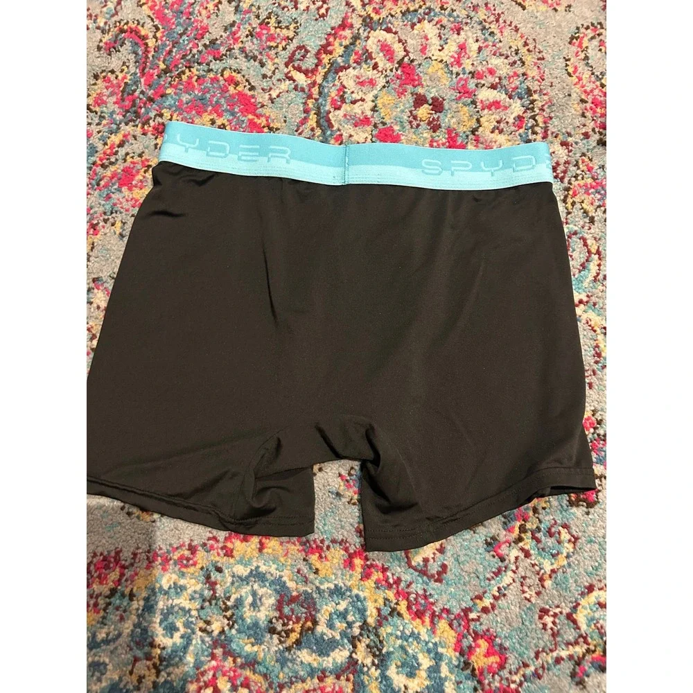 Spyder Mens Performance Boxer Briefs Black Teal Logo Waistband Medium‎ 1-Pack