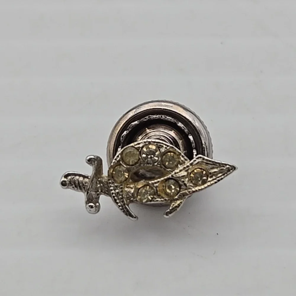 Vintage Rhinestone Mason Masonic‎ Shriner Tac Hat Pin