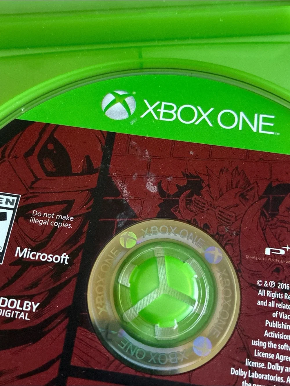 Microsoft Xbox One Teenager Mutant Ninja Turtles Game Disc with Green Hub
