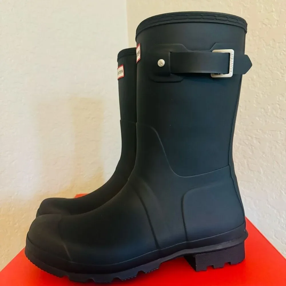 HUNTER Original Short‎ Waterproof Rain Boot, Rubber Black, Size 10, NWT