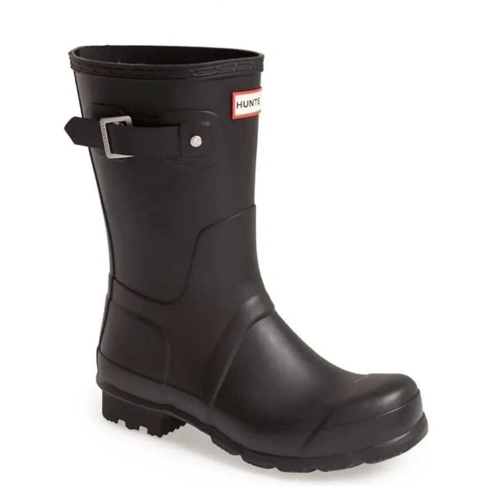 HUNTER Original Short‎ Waterproof Rain Boot, Rubber Black, Size 10, NWT