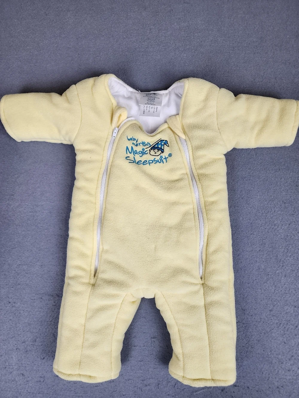 Baby Merlins Magic Sleep Suit 3-6 Months Yellow Cozy Security Puffy Double Zip