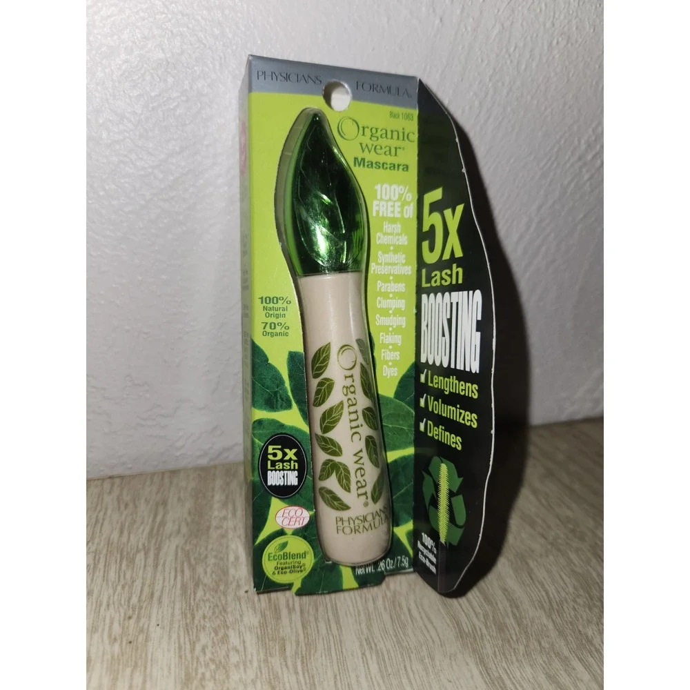 Physicians Formula Organic Wear Mascara, Black‎ 1063 New In Box