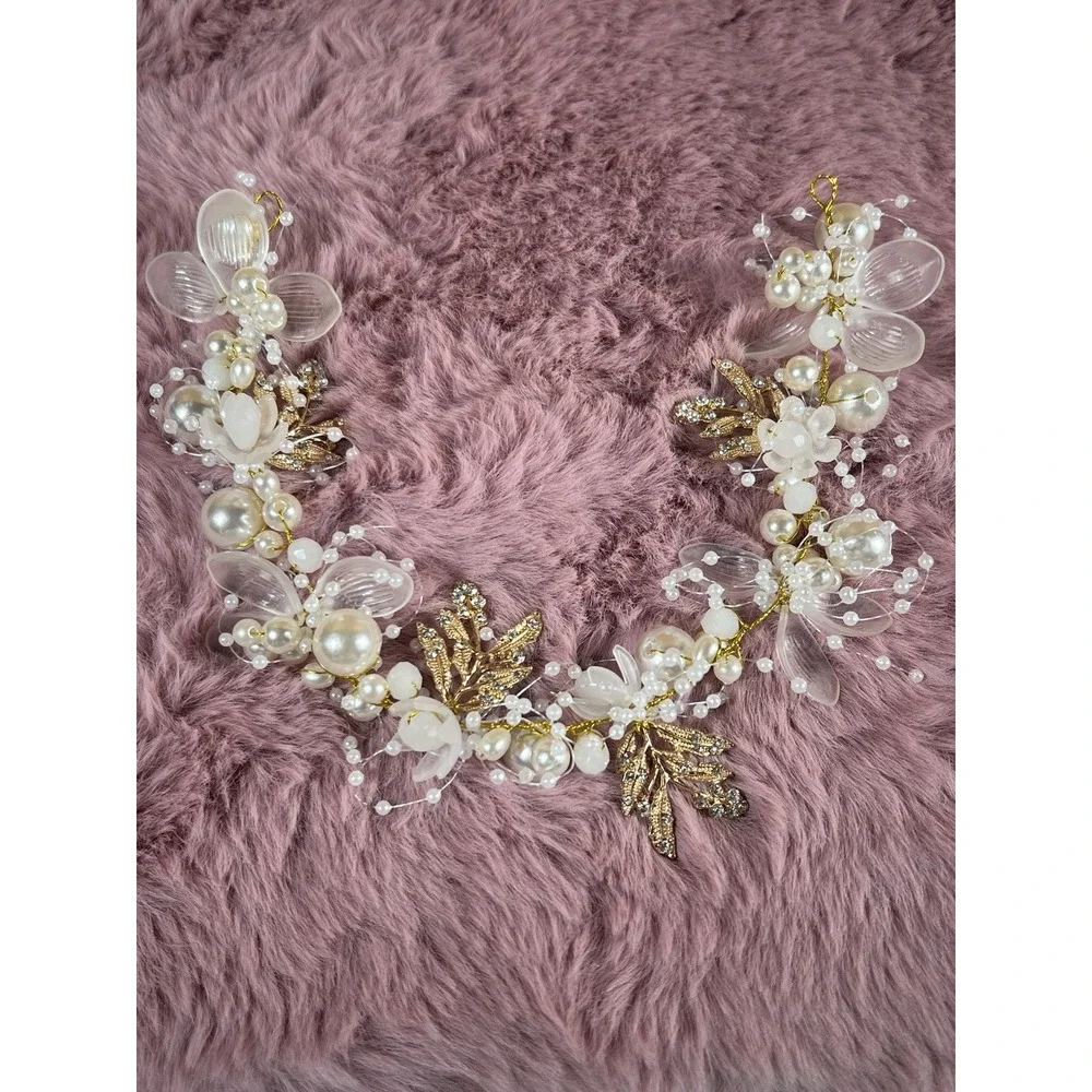 Bride Wedding Hair Vine Accessories Hair Piece Bridal Headpiece gold
