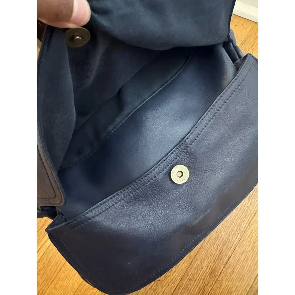 Y2K St Johns Bay Navy Leather Shoulder Bag Hobo Purse