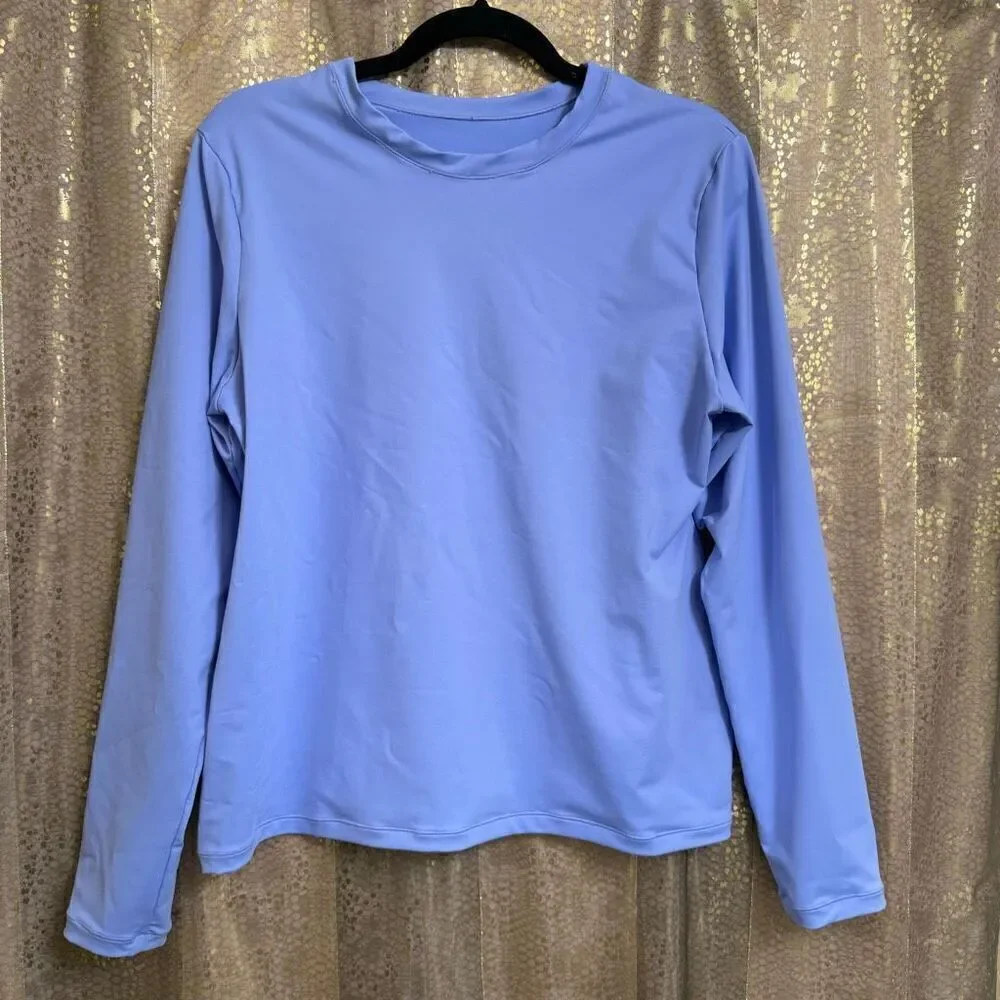 SKIMS Periwinkle Pastel Purple Long Sleeve Swim Rash Guard Top 2X