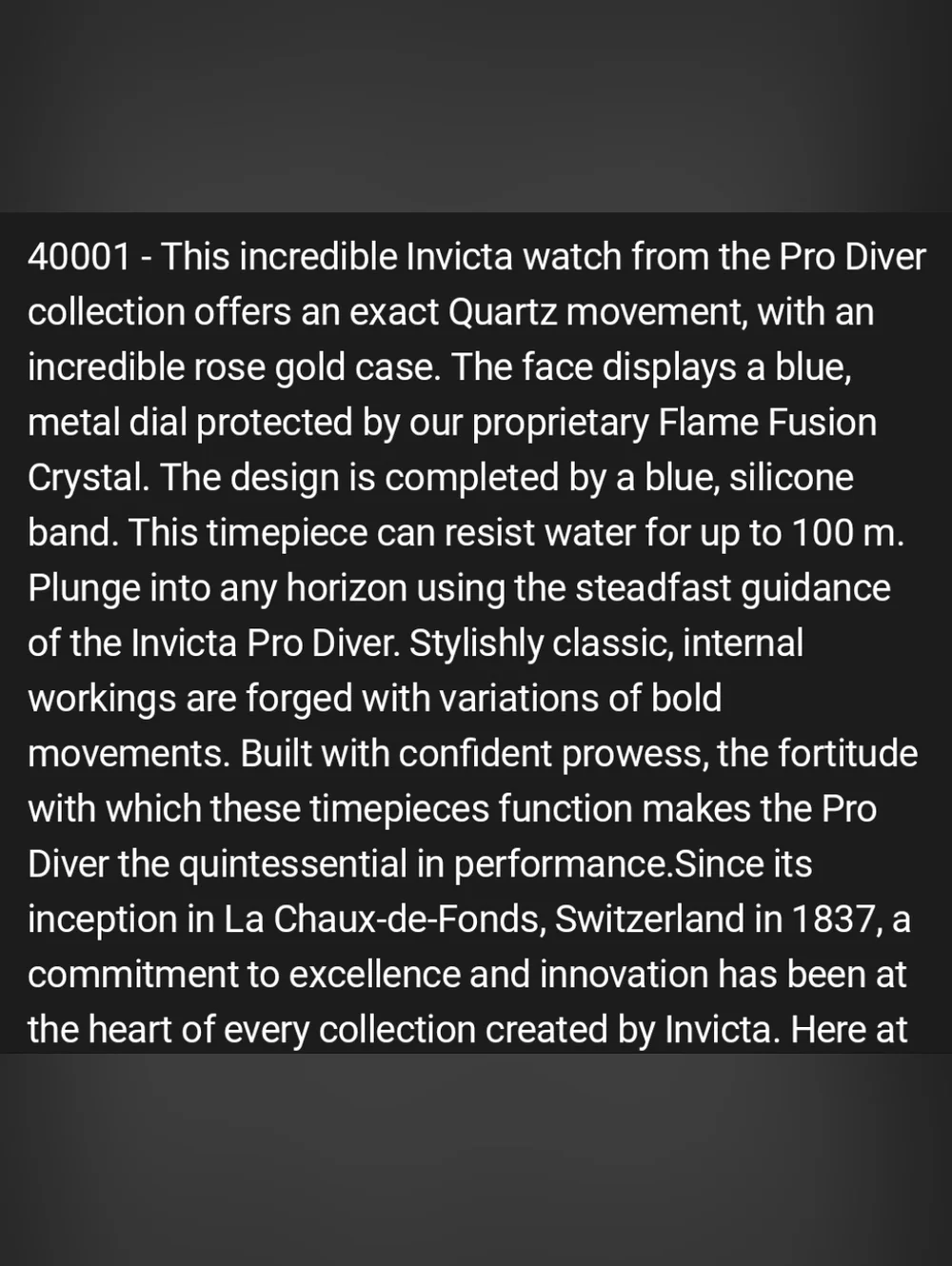 40001 Invicta Pro Diver Stratus Men's Blie Rose Gold Military Time Watch - 45mm
