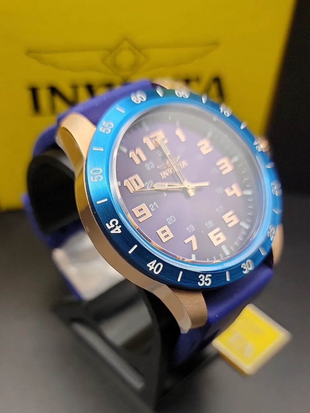 40001 Invicta Pro Diver Stratus Men's Blie Rose Gold Military Time Watch - 45mm