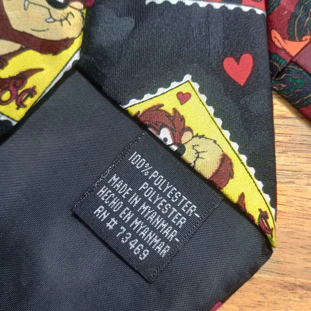 Vintage Lot of 3 Looney Tunes Neck Ties 100% Silk 1994 1995‎ Novelty Cartoon
