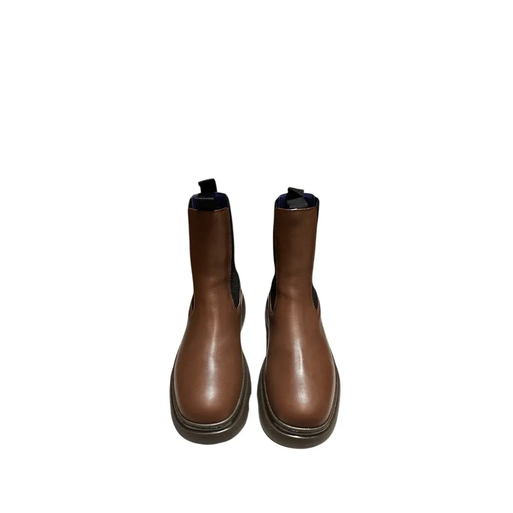 Burberry Creeper Chelsea Boots‎ Walnut 40.5 EU / 7.5 US Men's Leather MSRP $1290