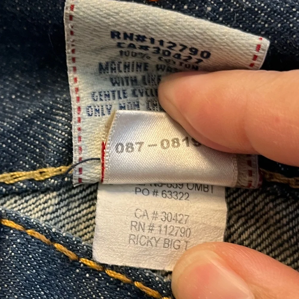True Religion Vintage Ricky Big‎ T Straight Leg Jeans Sz. 34